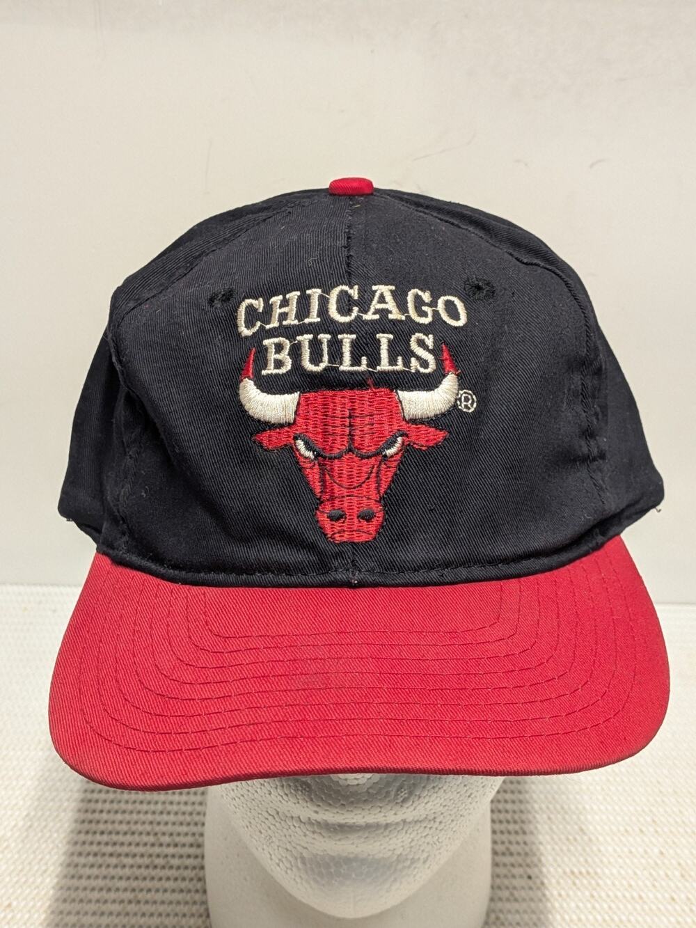 Vintage Chicago Bulls NBA Black Embroidered Snapback Hat Cap 90s TWINS One Size